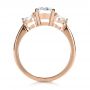 18k Rose Gold 18k Rose Gold Custom Three Stone Diamond Engagement Ring - Front View -  1156 - Thumbnail