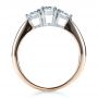 18k Rose Gold And 14K Gold 18k Rose Gold And 14K Gold Custom Three Stone Diamond Engagement Ring - Front View -  1196 - Thumbnail