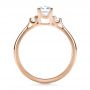 18k Rose Gold 18k Rose Gold Custom Three Stone Diamond Engagement Ring - Front View -  1308 - Thumbnail