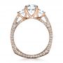 18k Rose Gold 18k Rose Gold Custom Three Stone Diamond Engagement Ring - Front View -  1393 - Thumbnail