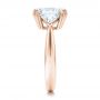 18k Rose Gold 18k Rose Gold Custom Three Stone Diamond Engagement Ring - Side View -  100803 - Thumbnail