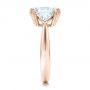 14k Rose Gold 14k Rose Gold Custom Three Stone Diamond Engagement Ring - Side View -  100803 - Thumbnail