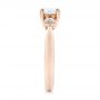 18k Rose Gold 18k Rose Gold Custom Three Stone Diamond Engagement Ring - Side View -  102039 - Thumbnail