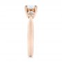 14k Rose Gold Custom Three Stone Diamond Engagement Ring - Side View -  102039 - Thumbnail