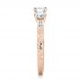 18k Rose Gold 18k Rose Gold Custom Three-stone Diamond Engagement Ring - Side View -  102131 - Thumbnail
