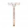 18k Rose Gold 18k Rose Gold Custom Three Stone Diamond Engagement Ring - Side View -  102353 - Thumbnail