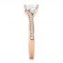 18k Rose Gold 18k Rose Gold Custom Three Stone Diamond Engagement Ring - Side View -  102391 - Thumbnail