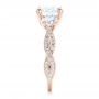14k Rose Gold 14k Rose Gold Custom Three Stone Diamond Engagement Ring - Side View -  102465 - Thumbnail