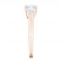 18k Rose Gold 18k Rose Gold Custom Three Stone Diamond Engagement Ring - Side View -  102540 - Thumbnail