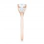 18k Rose Gold 18k Rose Gold Custom Three Stone Diamond Engagement Ring - Side View -  102898 - Thumbnail