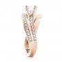 14k Rose Gold 14k Rose Gold Custom Three Stone Diamond Engagement Ring - Side View -  102944 - Thumbnail