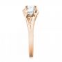 18k Rose Gold 18k Rose Gold Custom Three Stone Diamond Engagement Ring - Side View -  103003 - Thumbnail