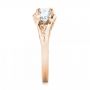 18k Rose Gold 18k Rose Gold Custom Three Stone Diamond Engagement Ring - Side View -  103003 - Thumbnail