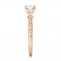 18k Rose Gold 18k Rose Gold Custom Three Stone Diamond Engagement Ring - Side View -  103009 - Thumbnail