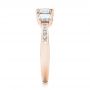 18k Rose Gold 18k Rose Gold Custom Three Stone Diamond Engagement Ring - Side View -  103135 - Thumbnail