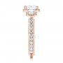 18k Rose Gold 18k Rose Gold Custom Three-stone Diamond Engagement Ring - Side View -  103214 - Thumbnail