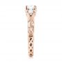 18k Rose Gold 18k Rose Gold Custom Three Stone Diamond Engagement Ring - Side View -  103349 - Thumbnail