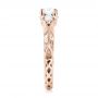 18k Rose Gold 18k Rose Gold Custom Three Stone Diamond Engagement Ring - Side View -  103349 - Thumbnail