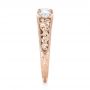 18k Rose Gold 18k Rose Gold Custom Three Stone Diamond Engagement Ring - Side View -  103426 - Thumbnail