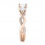 14k Rose Gold 14k Rose Gold Custom Three Stone Diamond Engagement Ring - Side View -  103503 - Thumbnail