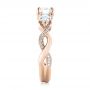 14k Rose Gold 14k Rose Gold Custom Three Stone Diamond Engagement Ring - Side View -  103503 - Thumbnail