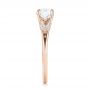 14k Rose Gold 14k Rose Gold Custom Three Stone Diamond Engagement Ring - Side View -  103839 - Thumbnail