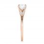 14k Rose Gold 14k Rose Gold Custom Three Stone Diamond Engagement Ring - Side View -  103839 - Thumbnail