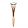18k Rose Gold 18k Rose Gold Custom Three Stone Diamond Engagement Ring - Side View -  1156 - Thumbnail