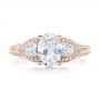 14k Rose Gold 14k Rose Gold Custom Three Stone Diamond Engagement Ring - Top View -  100279 - Thumbnail