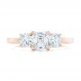 14k Rose Gold 14k Rose Gold Custom Three Stone Diamond Engagement Ring - Top View -  102781 - Thumbnail