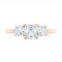 14k Rose Gold 14k Rose Gold Custom Three Stone Diamond Engagement Ring - Top View -  102781 - Thumbnail