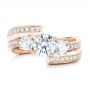 14k Rose Gold 14k Rose Gold Custom Three Stone Diamond Engagement Ring - Top View -  102944 - Thumbnail