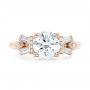18k Rose Gold 18k Rose Gold Custom Three Stone Diamond Engagement Ring - Top View -  102945 - Thumbnail
