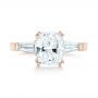 14k Rose Gold 14k Rose Gold Custom Three Stone Diamond Engagement Ring - Top View -  102964 - Thumbnail