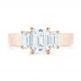 14k Rose Gold 14k Rose Gold Custom Three Stone Diamond Engagement Ring - Top View -  103154 - Thumbnail