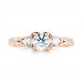 18k Rose Gold 18k Rose Gold Custom Three Stone Diamond Engagement Ring - Top View -  103349 - Thumbnail