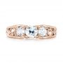 14k Rose Gold 14k Rose Gold Custom Three Stone Diamond Engagement Ring - Top View -  103426 - Thumbnail