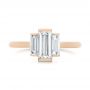 14k Rose Gold 14k Rose Gold Custom Three Stone Diamond Engagement Ring - Top View -  104826 - Thumbnail