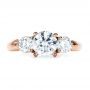 18k Rose Gold 18k Rose Gold Custom Three Stone Diamond Engagement Ring - Top View -  1156 - Thumbnail