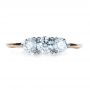 14k Rose Gold And Platinum 14k Rose Gold And Platinum Custom Three Stone Diamond Engagement Ring - Top View -  1196 - Thumbnail
