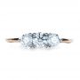 14k Rose Gold And Platinum 14k Rose Gold And Platinum Custom Three Stone Diamond Engagement Ring - Top View -  1196 - Thumbnail