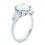  Platinum Custom Three Stone Diamond Engagement Ring - Three-Quarter View -  100161 - Thumbnail