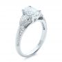 18k White Gold 18k White Gold Custom Three Stone Diamond Engagement Ring - Three-Quarter View -  100279 - Thumbnail