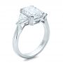 14k White Gold 14k White Gold Custom Three Stone Diamond Engagement Ring - Three-Quarter View -  100803 - Thumbnail