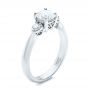 14k White Gold 14k White Gold Custom Three Stone Diamond Engagement Ring - Three-Quarter View -  102039 - Thumbnail