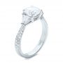 14k White Gold Custom Three Stone Diamond Engagement Ring - Three-Quarter View -  102091 - Thumbnail