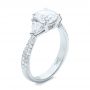 18k White Gold 18k White Gold Custom Three Stone Diamond Engagement Ring - Three-Quarter View -  102091 - Thumbnail