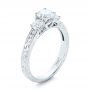 14k White Gold Custom Three-stone Diamond Engagement Ring - Three-Quarter View -  102131 - Thumbnail