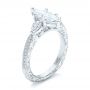 14k White Gold Custom Three Stone Diamond Engagement Ring