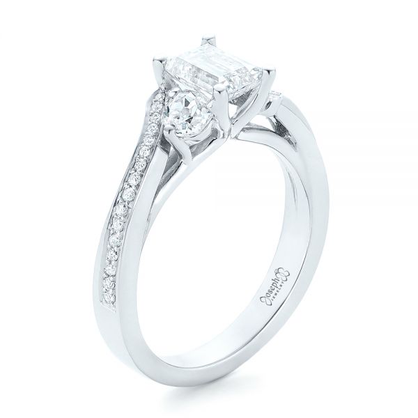 Custom Three Stone Diamond Engagement Ring - Image